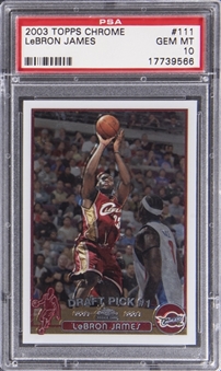 2003-04 Topps Chrome #111 LeBron James Rookie Card – PSA GEM MT 10